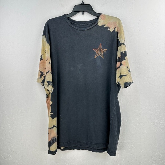 Jeffree Star Tshirt Mens 2XL Black Tan Tie Dye Thrashed Short‎ Sleeve Distressed - Picture 1 of 10